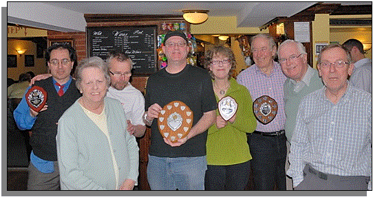 Wheatsheaf A and Cherry Tree B with their Trophies